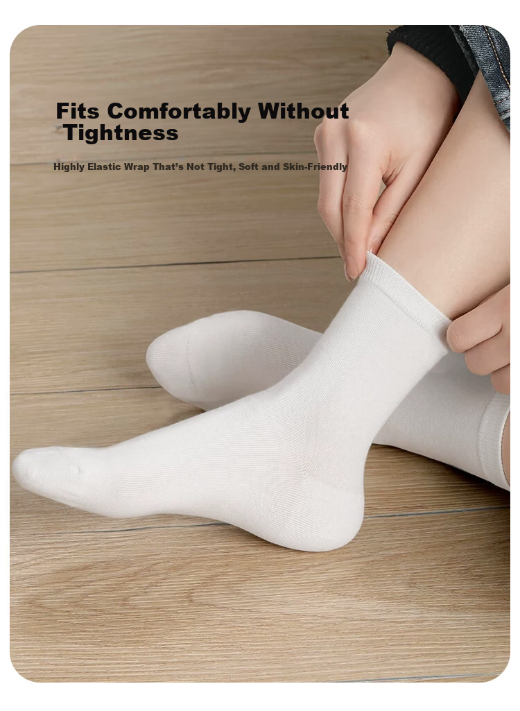 Banjeni Disposable Socks Unisex Portable Daily Throwaway Mid-High Tube Travel Breathable Odor-Resistant Wash-Free Socks 4