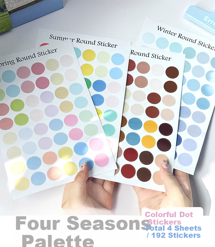 Jufu Waterproof Small Round Colorful Numbered Sticker Adhesive Label Self-Adhesive Photo Album Back Glue Shoe Size Storage Cabinet Small Number Marking Sticker 1