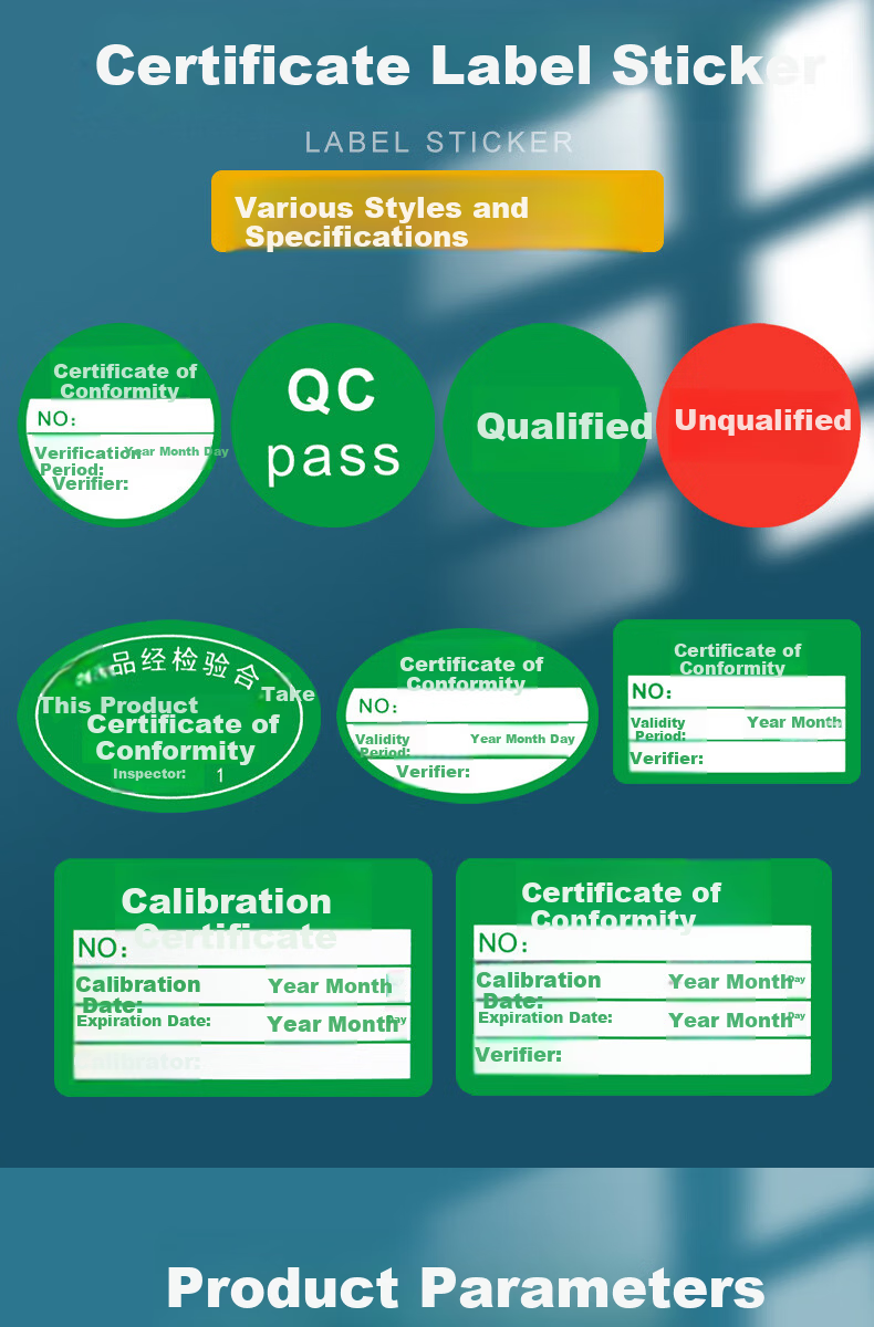 GOTOVAN Certification Sticker Label Green Calibration Certificate Instrument Equipment Measurement Inspection Safety Pass Seal Pressure Gauge Inspection Writing Material Label 2