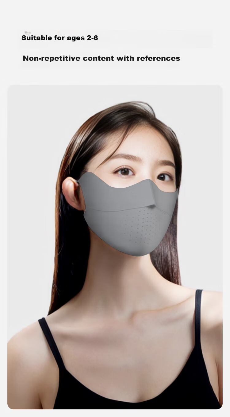 Chuyisheng Sunscreen Mask for Women Full Face Sun Protection UV Protection Face Bikini Summer Lightweight Breathable Blue Smoke Gray 5