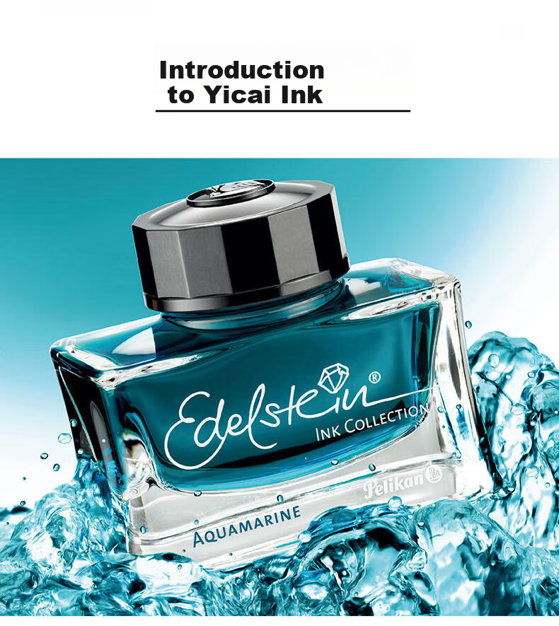 Pelikan Edelstein Ink 50ml Large Bottle Natural Mineral Non-Carbon Fountain Pen Ink Agate Black 14