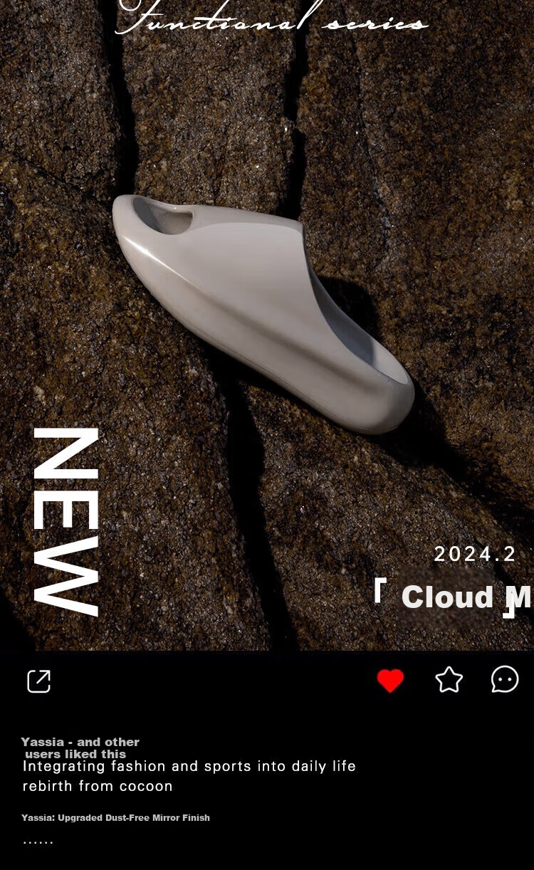 Yasuo Cloud Mirror Unisex Couple Summer Sports Outdoor Height-Increasing Pearl White Slippers Size 38-39 3