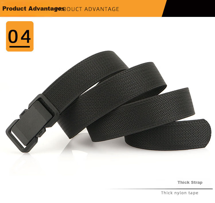 Half-Cigarette Canvas Belt for Men 2026 New Quick-Release Interlocking Buckle Woven Elastic Automatic Buckle Military Training Trendy Pants Belt 3