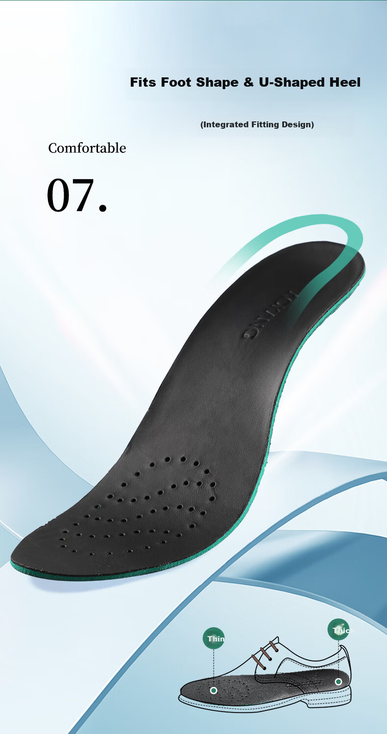 Aokang New Leather Shoes Cowhide Insoles Unisex Sweat-Absorbing Breathable Odor-Resistant Genuine Leather Soft Sole Comfortable for Long Standing 8