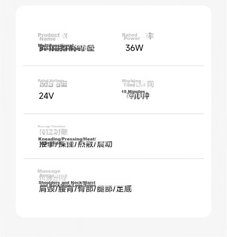 AUX Massage Cushion JX-003 Beige (Gift Box) Full-Body Massage Pad Neck Massager Integrated Massage Chair Pad 520 Gift for Mom 25