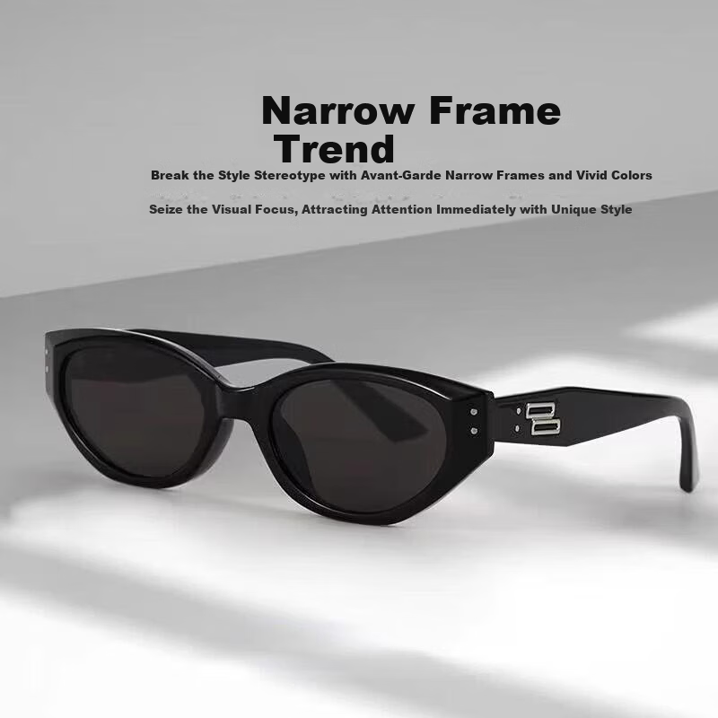 Hieyes Vintage Cat Eye Sunglasses Women High-End Narrow Frame UV Protection New GM Style Men Sunglasses 7