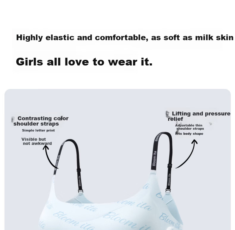 Meishianxuan Developmental Stage Girls Bra Phase 2-3 Junior High Sports Seamless Youth High School Thin Strap Back Design 5