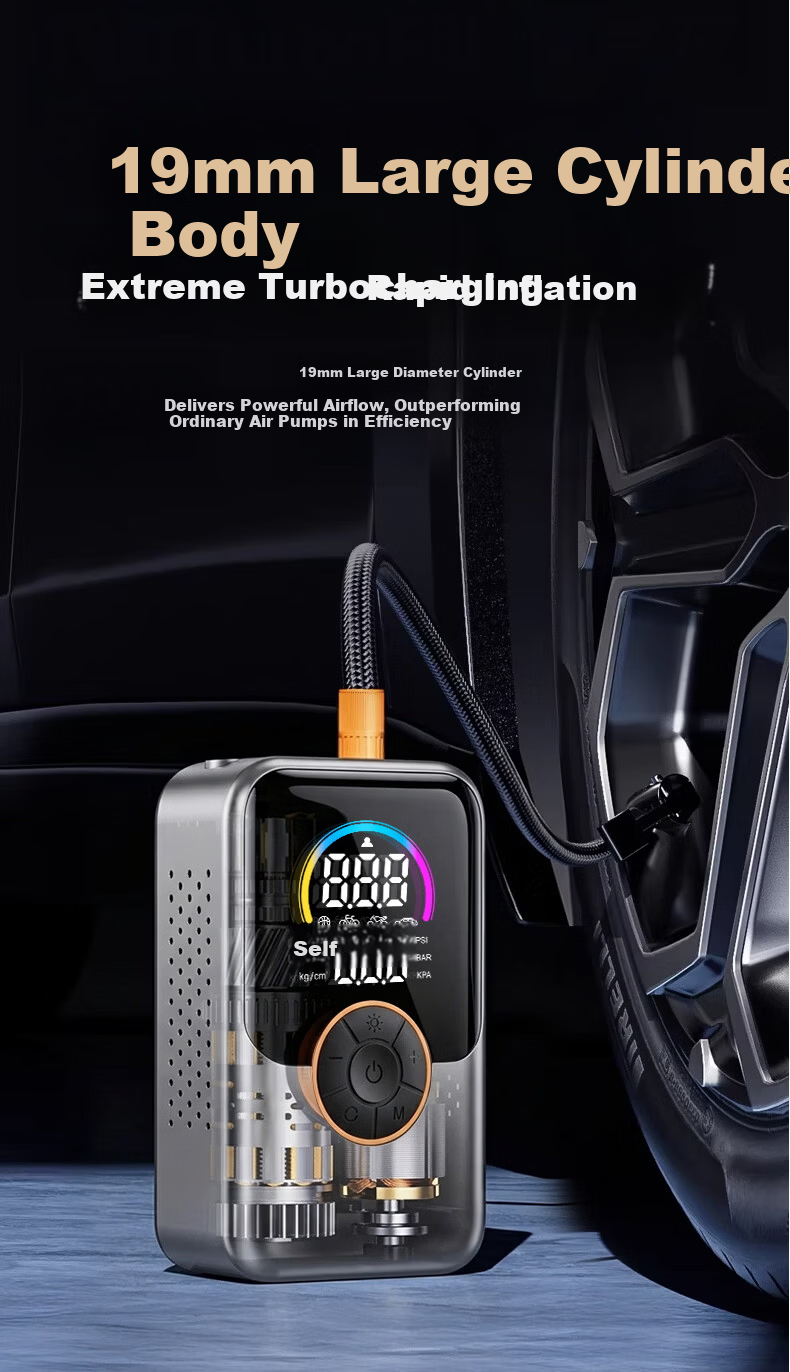 LINGCHEN Car Air Inflator Electric Tire Pump Wireless High-Pressure Tire Pressure Gauge for Xiaomi SU7 5
