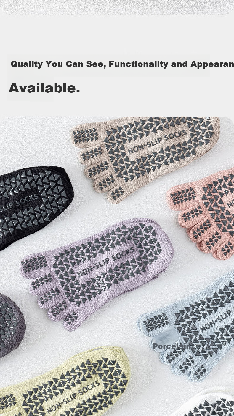 Free Style Five-Toe Yoga Socks for Women Summer Thin Professional Non-Slip Toe Separation Indoor Sports Pilates Dance No-Show Socks 1