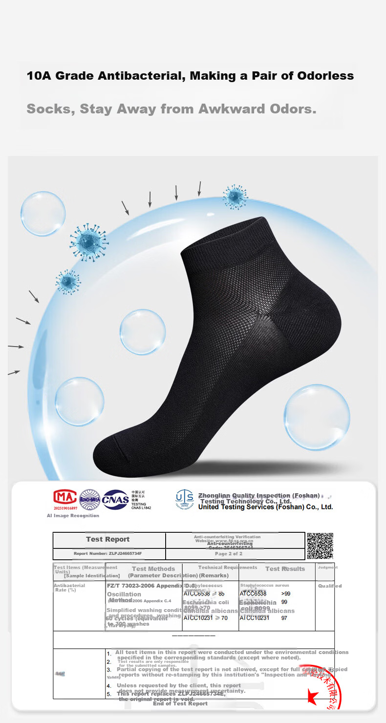 Miiow Disposable Socks New Spring Summer Breathable Mesh 10A Antibacterial Unisex Wash-Free White 10 Pairs 4