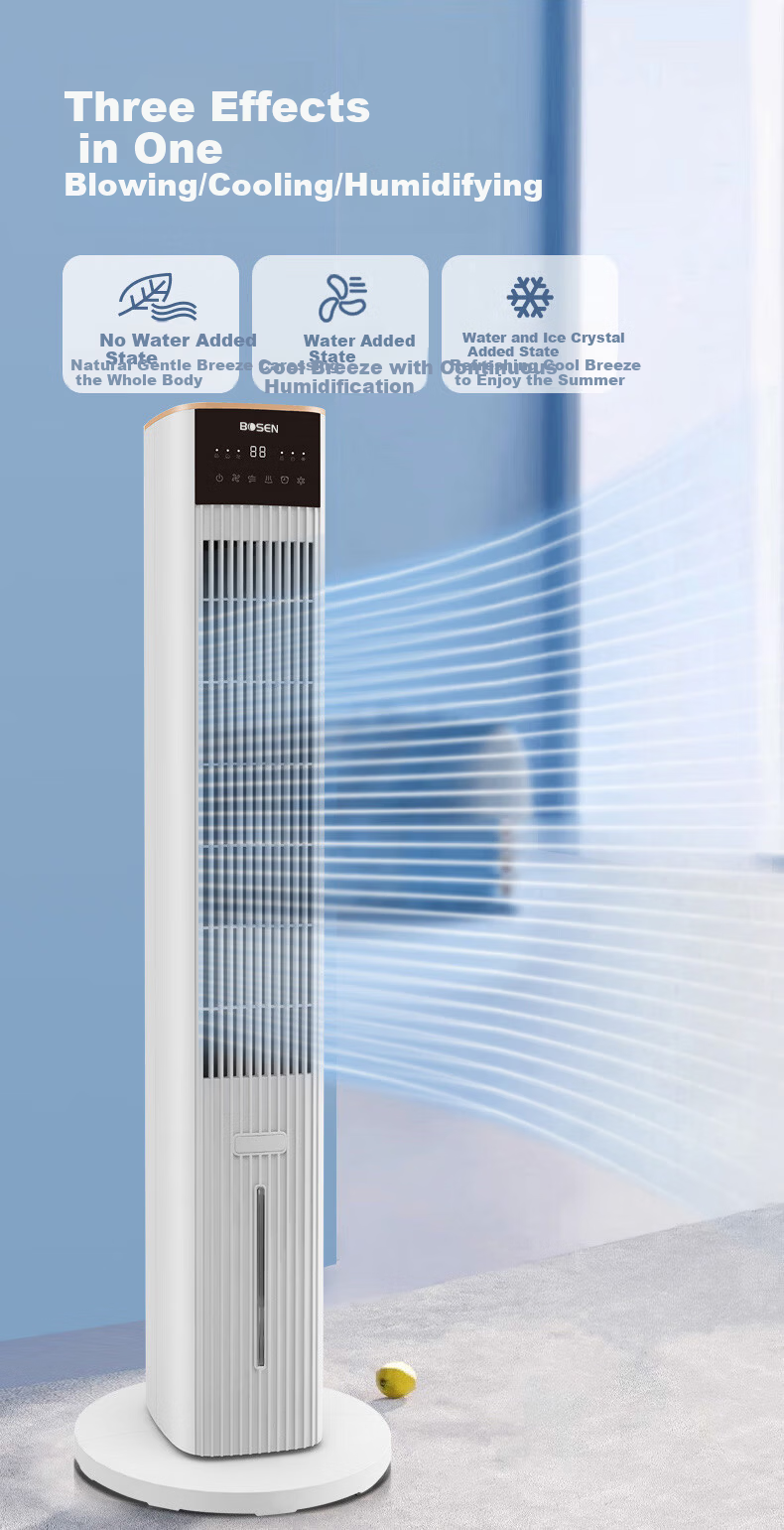 Bosen Home Smart Voice-Controlled Cooling Fan Humidifying Water Cooling Tower Fan Office Living Room Standing Portable Energy-Saving Small Air Conditioner Fan Oscillating Bladeless Fan TAS-1004W 3