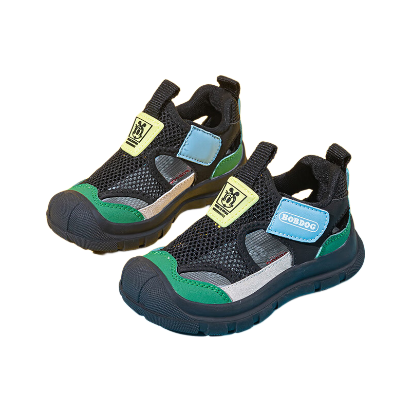 BOBDOG Boys' Summer Soft Sole Breathable Sandals Children's Sports Shoes 104552042 Black/Grass Green Size 29
