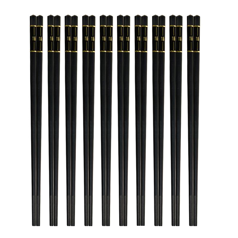 Shihua Antibacterial Alloy Chopsticks, Household Anti-Mold Non-Slip Heat-Resistant Easy-To Chopsticks, 10 Pairs, Jinfu Chengxiang Desig