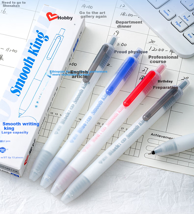 AIHAO Large Capacity 0.5mm Retractable Gel Pen Quick-Dry Blue Ink 3-Pack DGP488 4