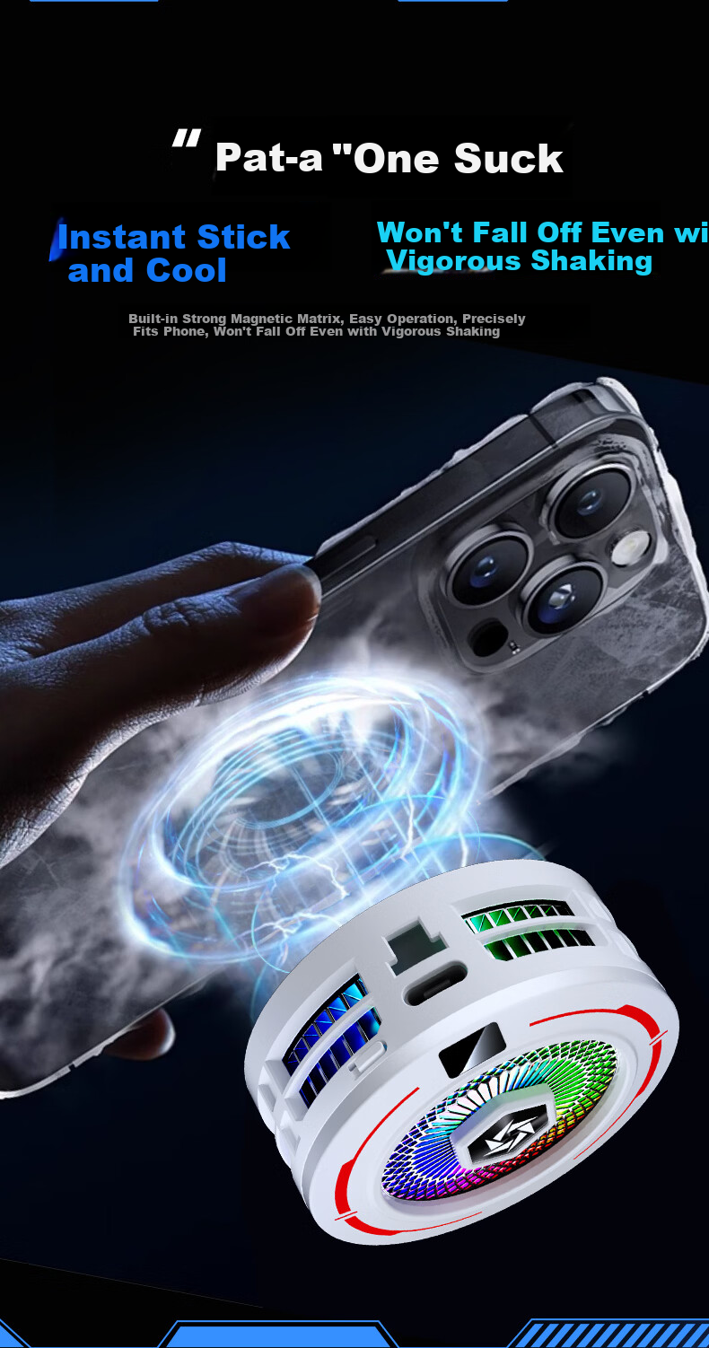 STEK 15W AI Temperature Control Freezing Mobile Phone Cooler Ice Clip Cooling Gaming Cooler Compatible with Black Shark 2 Pro Red Magic Xiaomi Apple 17 Pro Huawei 8