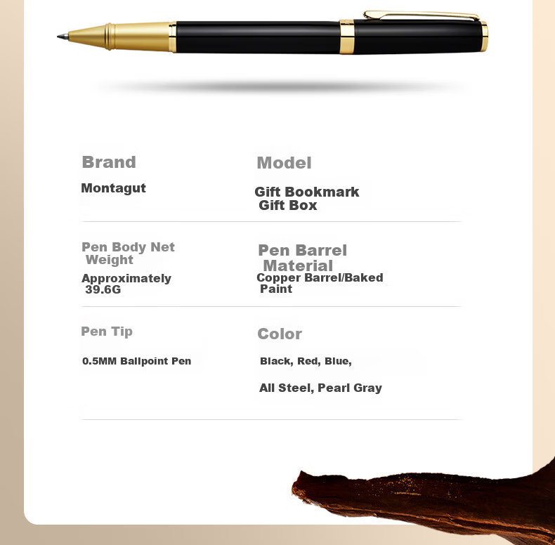 MONTAGUT Graduation Gift Ballpoint Pen Business Signature Pen Holiday Souvenir Writing Signature Pen for Clients and Employees Neutral Pen Gift Series Black Matte 0.5mm 14