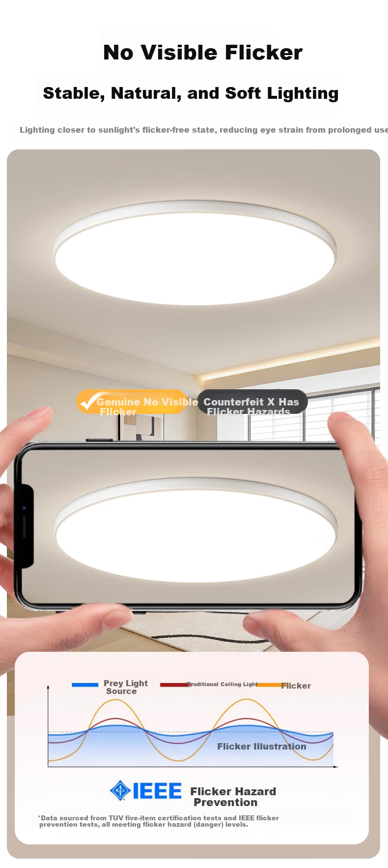 Huipu Eye-Protecting Round Ceiling Light for Living Room, Simple Guangdong Zhongshan Lighting Fixture, Zhenzhiguang 12