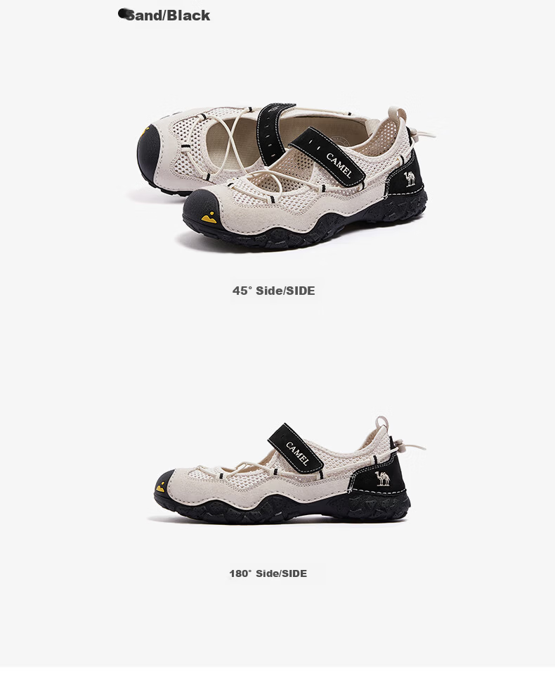 CAMEL Cute Outdoor Lightweight Breathable Mesh Magic Tape Casual Sandals L26M396025 Sand/Black 39 16