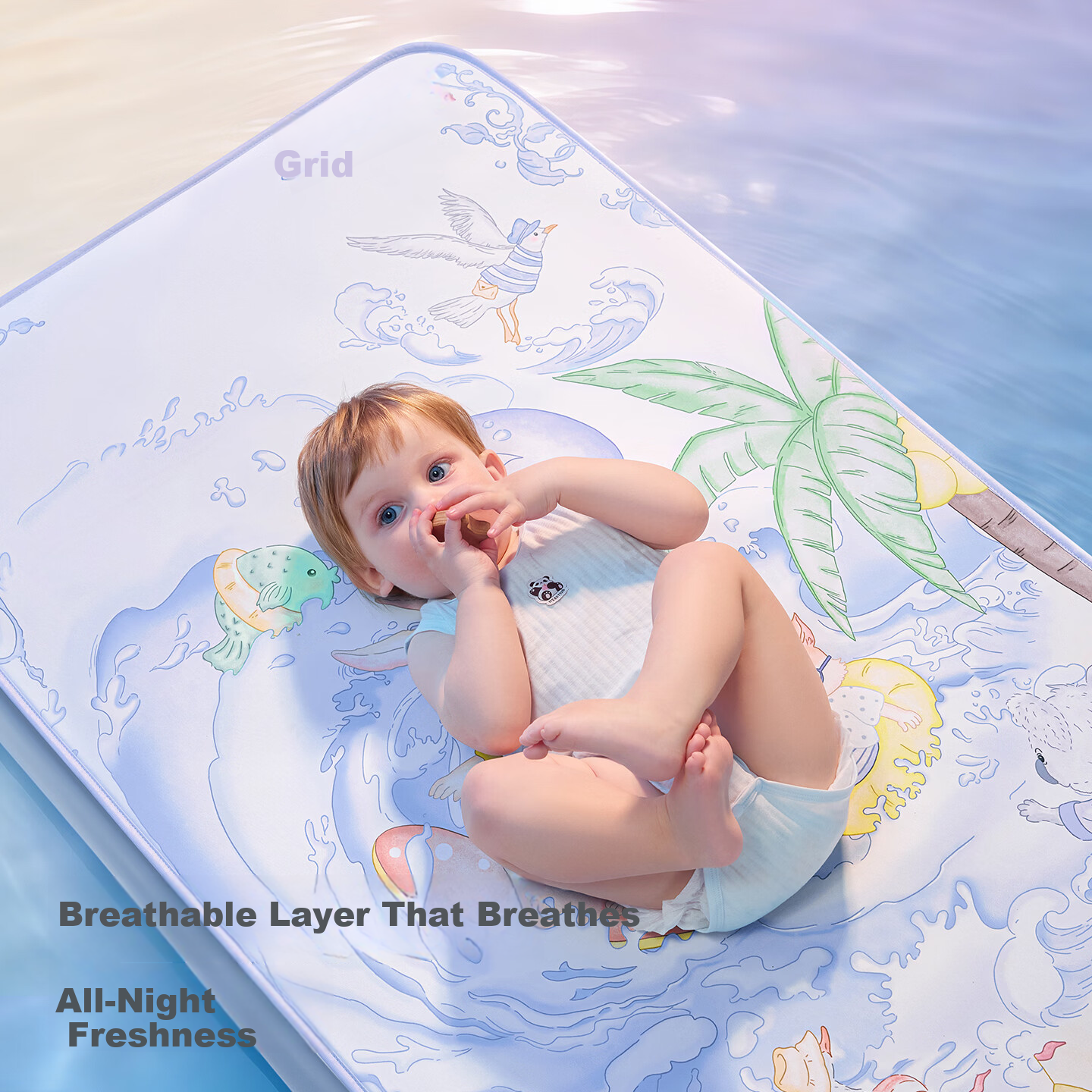 Betis Baby Cooling Mat Soft Breathable Ice Thin Pad Toddler Kindergarten Nap Mat Summer Party 120*65cm