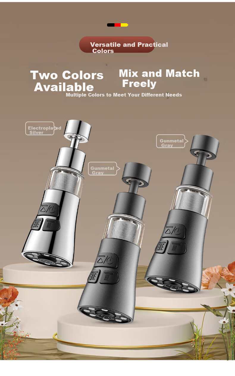HOMK German Kitchen Faucet Extender Filter Splash-proof Universal Sink Connector Aerator 15