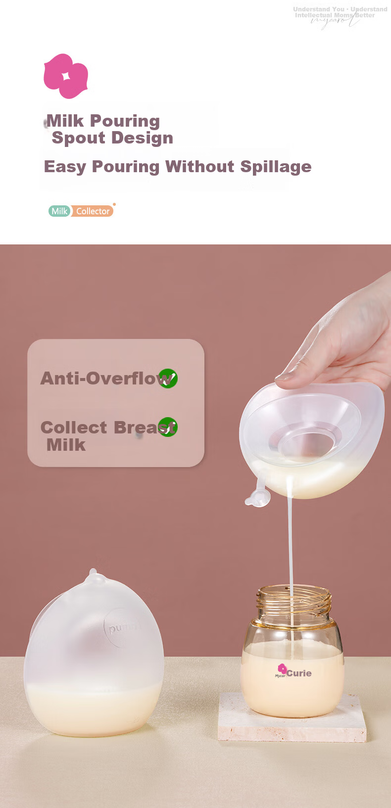 MyCarol Wearable Hands-Free Manual Breast Milk Collector Shield Leak-Proof Single Unit BP-A13 9