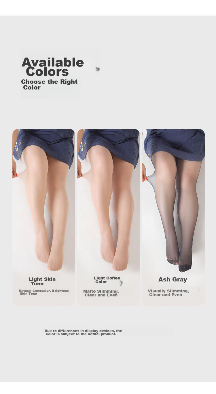 Afandi【Plus Size】Ultra-thin Bare Leg Magic Spring Summer Sheer Anti-Snag No-Crotch Tights Pantyhose 5