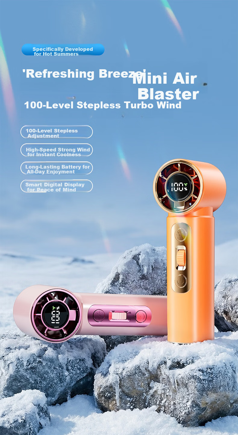 Jilitian Handheld Mini High-Speed Energy-Saving Portable Fan with Night Light 2000mAh Rechargeable Outdoor Dormitory Use 4