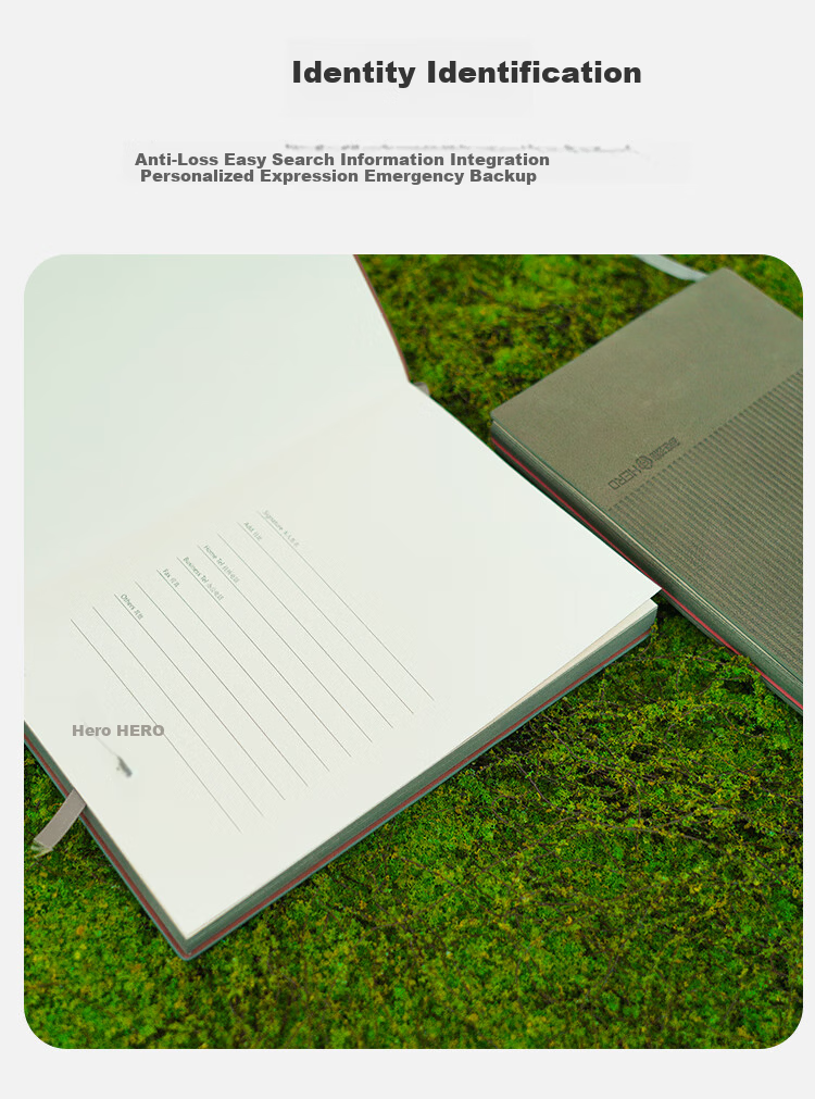 HERO New A5 Business Notebook Thickened Hard Cover Soft Leather Simple High-End Gift Meeting Portable Office Stationery Lined Detachable Diary Journal Binder 8