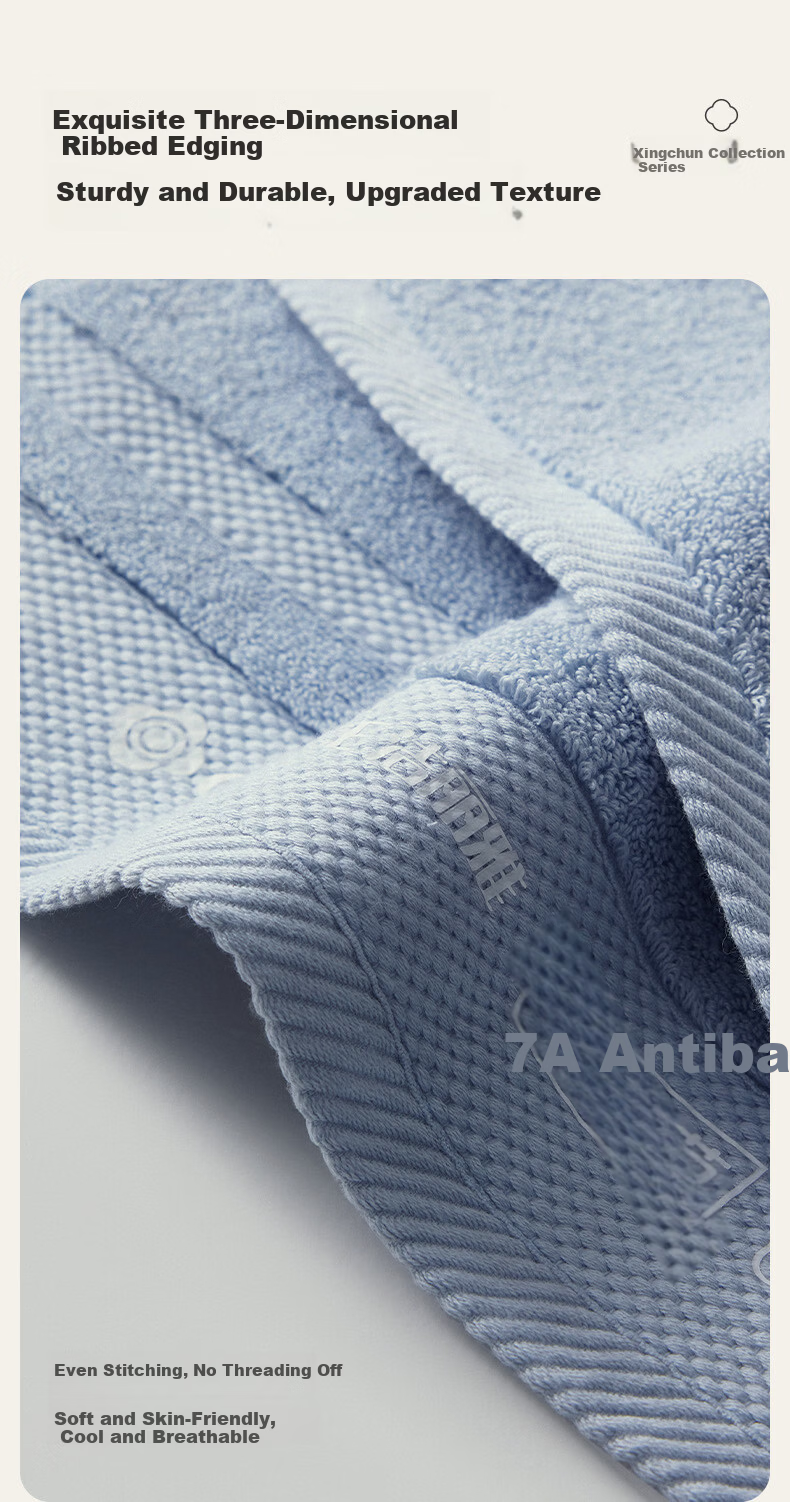 Grace Pure Cotton Towel 10A Antibacterial Hotel Thickened Absorbent All Cotton Face Towel Sports [Single Piece] Spring Cherry Blossom 11