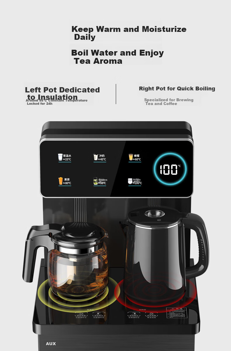AUX Home Smart Remote Control Tea Bar Machine 304 Stainless Steel Electric Kettle Large Screen Display Bottom Water Tank Vertical Water Dispenser Warm Model YCB-30 5