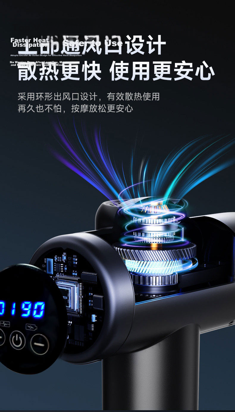 AUX Fascia Gun P10B 3-Head Neck Massager Shoulder Neck Waist Back Leg Massager Deep Muscle Relaxation Mini Portable Neck Fascia Gun Gift for Dad Tapping Massager Gift 9