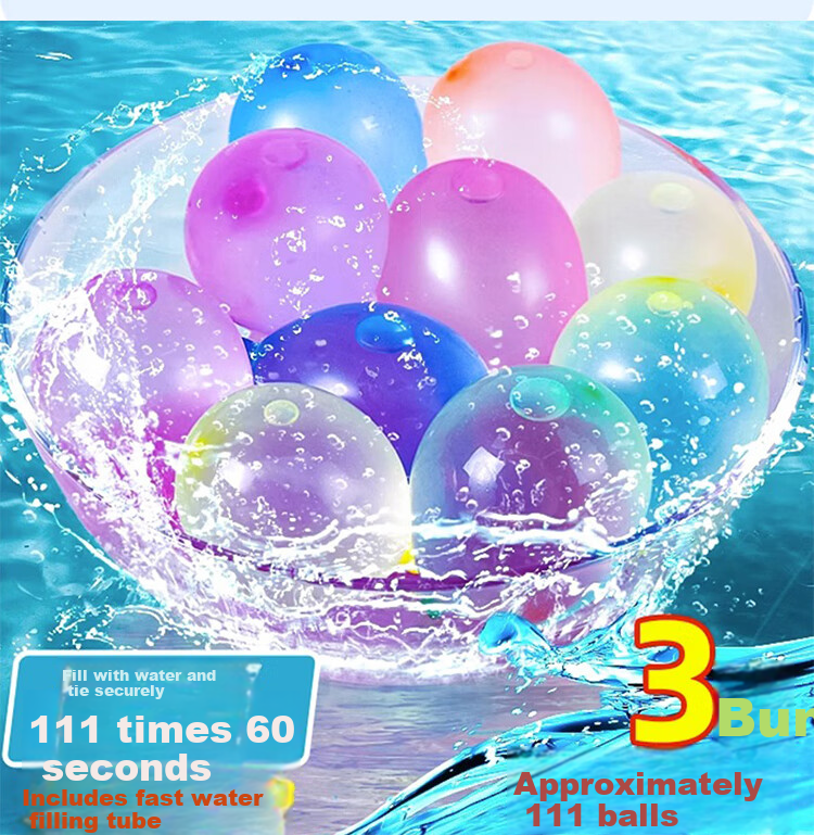 Jiamo Summer Water Balloons Quick Fill Water Balloon Non-Toxic Water Injector Small Balloons Outdoor Water Fight Toy for Kids 6