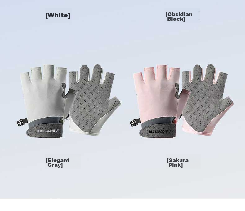 RED DRAGONFLY Women's Half-Finger Gloves Summer Sun Protection Lightweight Breathable Cycling Sports Men's Non-Slip Driving Outdoor Gloves 21
