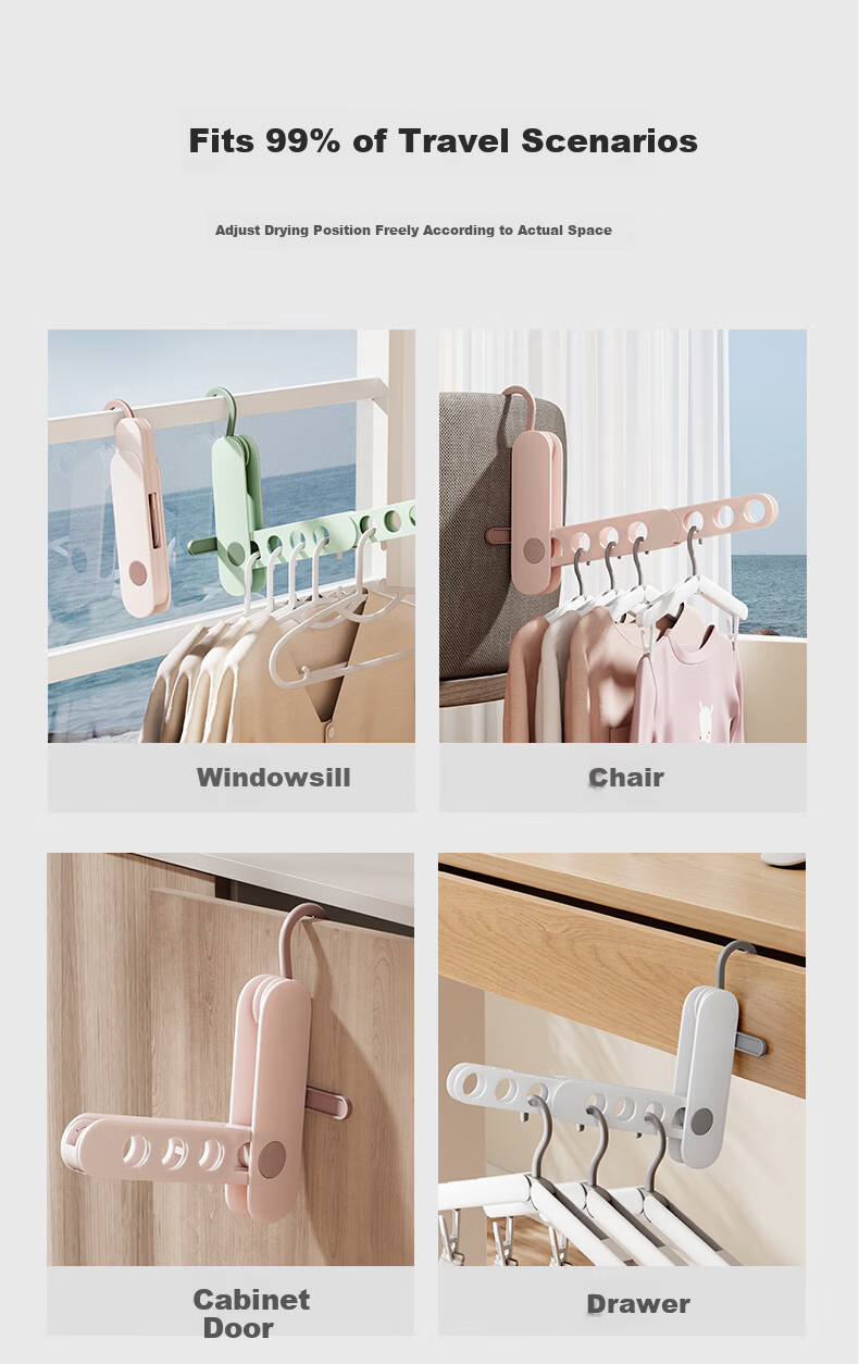Grace Travel Folding Clothes Hanger Portable Fabric Drying Clip for Underwear Socks Hotel Trip Business Travel 7
