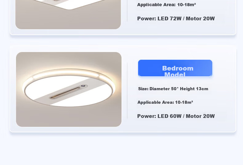 ASUS Lighting AI Voice Smart Ceiling Fan Light with American Cree LED Blade-less Display for Living Room and Bedroom 8