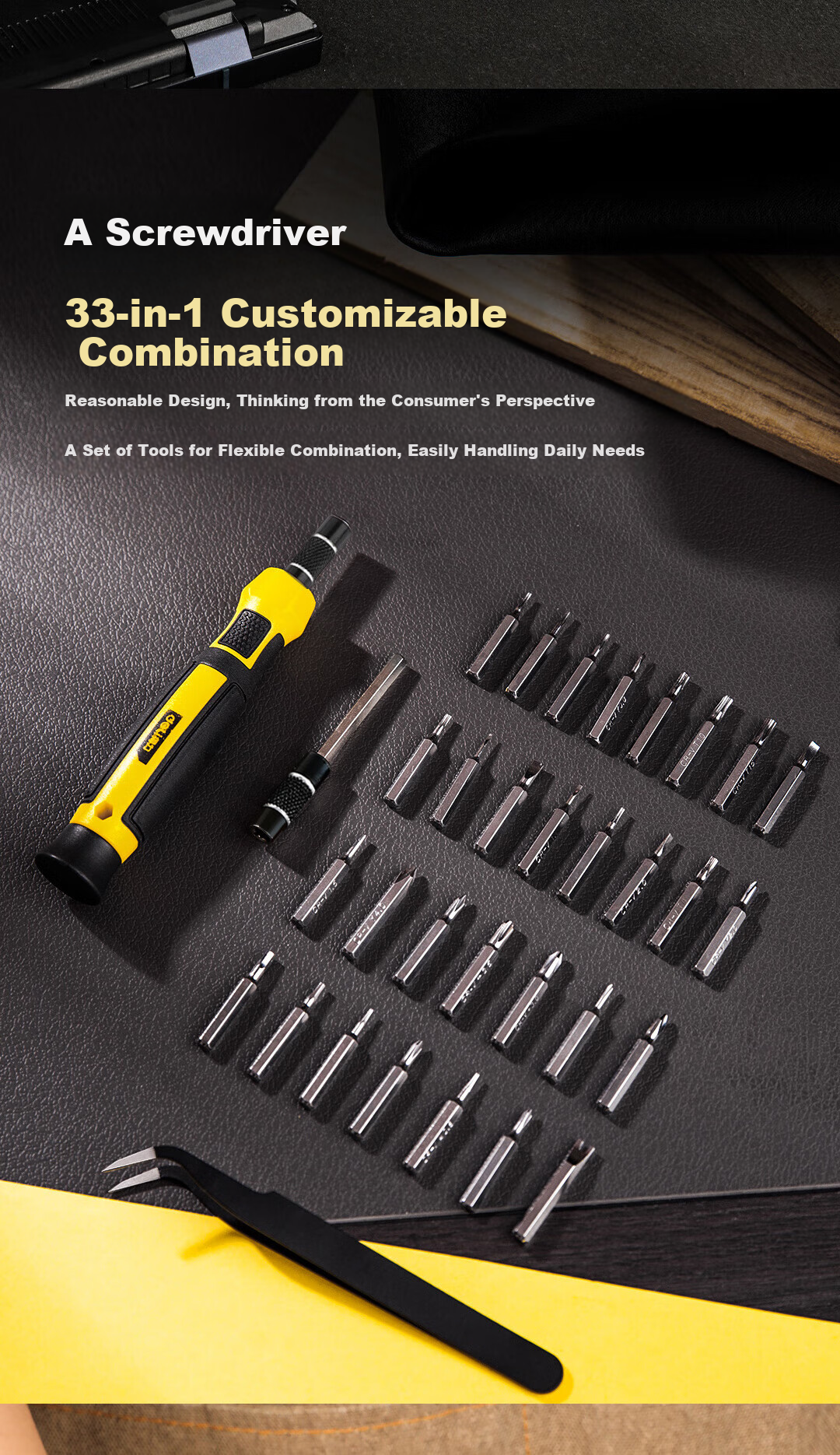 Deli Precision Screwdriver Set Flathead Phillips Eyeglass Watch Repair Tool 25 Pieces DL241025 7
