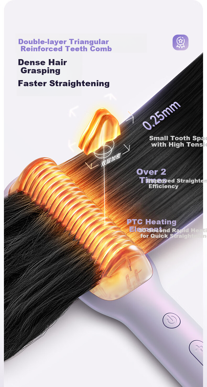 Bear Flat Iron Hair Straightener Negative Ion Hair Care Cold Air Styling Dual-Use Straight and Curl Hair Curler Bangs Clip Compact Portable Birthday Gift for Women Wife 6