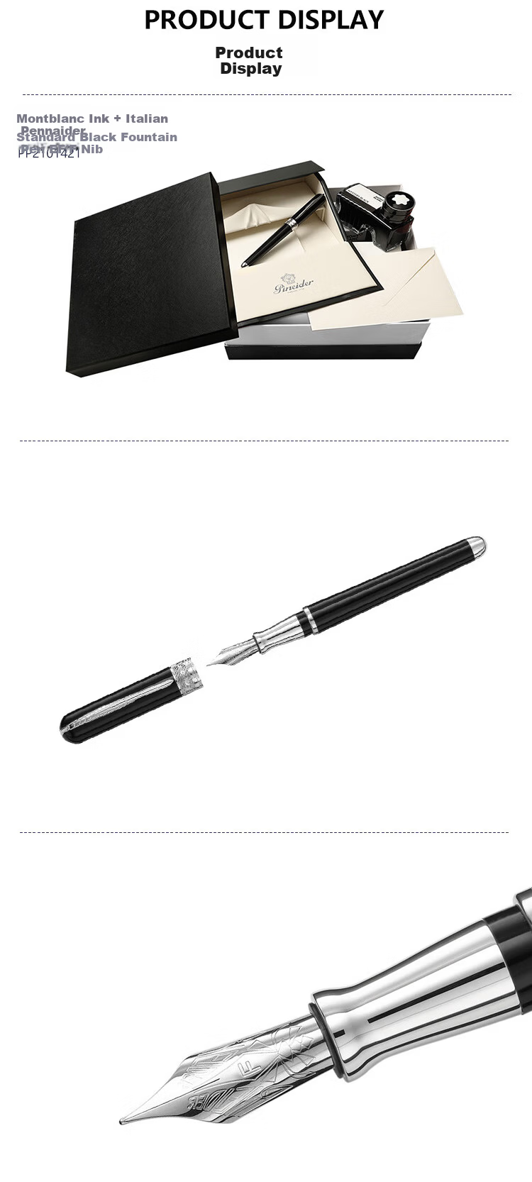 Montblanc Ink + Penaddict Graphene Black Fountain Pen Gift Set 5