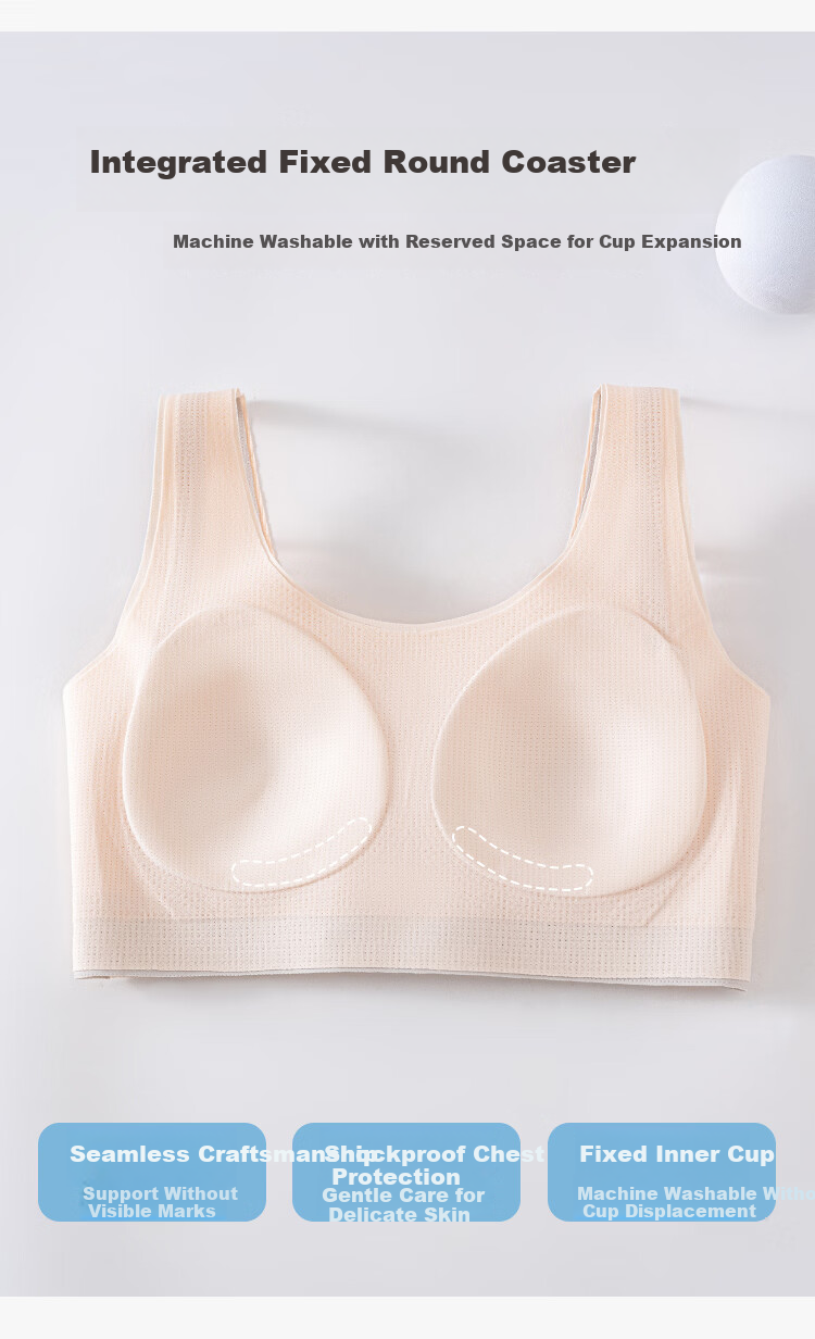 Ordifen 2-Pack Teen Girls Developmental Bras for Ages 12-16, Thin Sports Running Shockproof Youth Bras for Middle and High School Girls 12