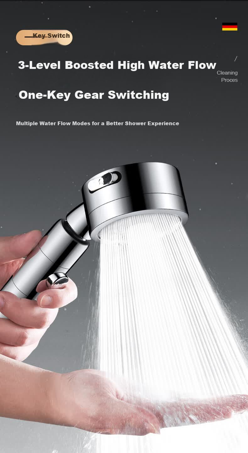 IVORPO [Germany] High-Pressure Multifunctional Handheld Shower Head with Booster and Overhead Spray 4