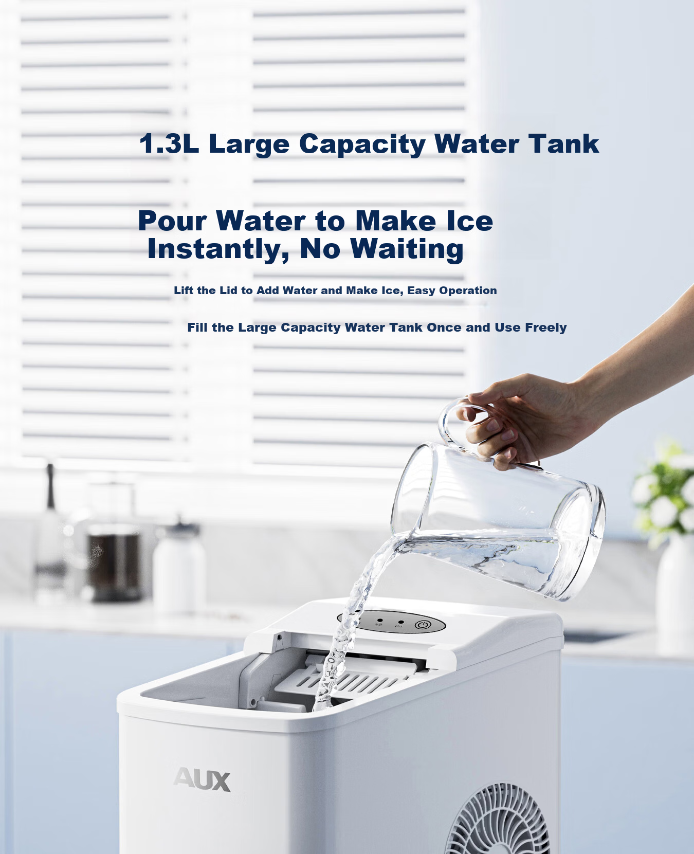 AUX【Price Protection 618】Home Mini Ice Maker Dormitory Bullet Ice Fully Automatic Self-Cleaning Low Power Ice Cube Machine 5