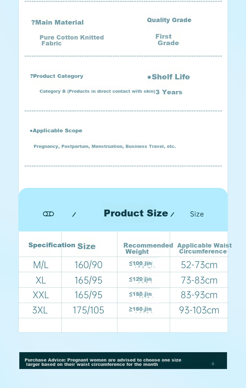 Beianshi Disposable Cotton Women's Underwear Travel Sanitary Maternity Wash-Free Portable 8-Pack Individually Wrapped White 3XL 17