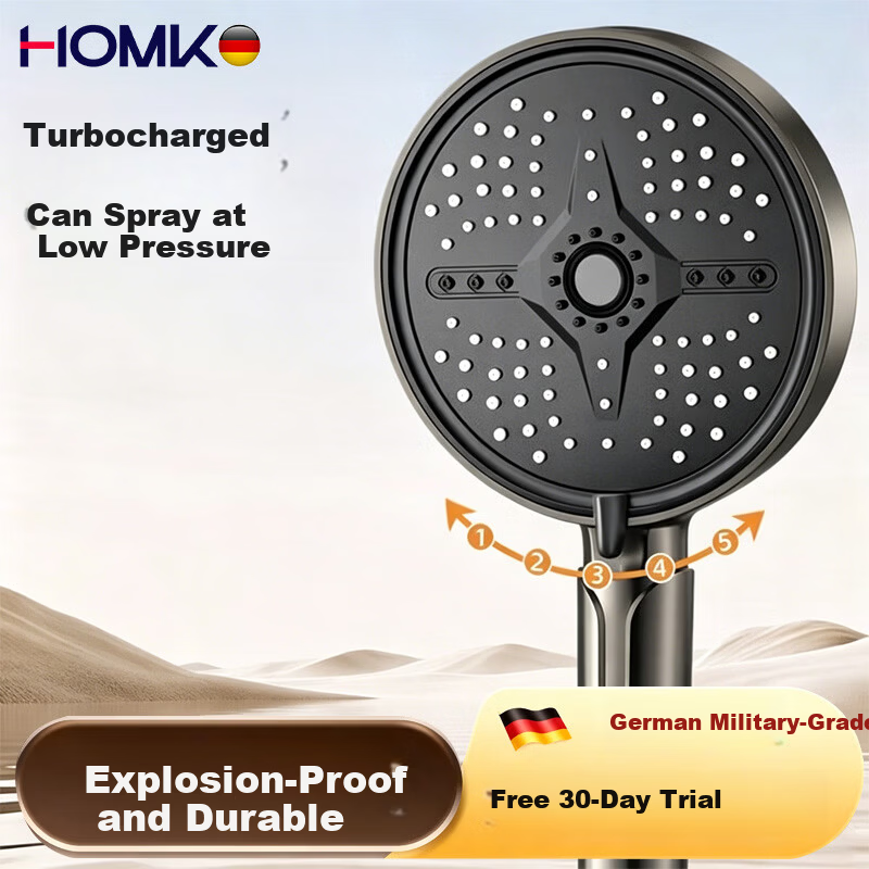 HOMK [Germany] High-Pressure Shower Head Bathroom Shower Head Powerful Water Flow Rainfall Showerhead