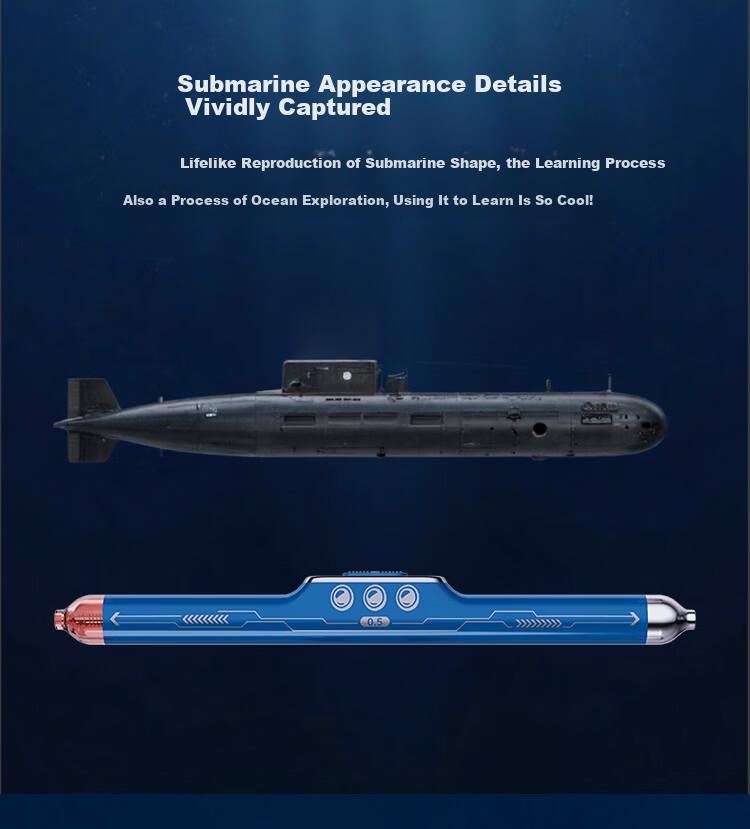 Yuji Phantom Submarine Gel Pen Dual-Color Brush Pen Deep Sea Space Creative High-Value Ins Style Student Retractable Quick-Dry Smooth Ballpoint Pen Light Blue 3