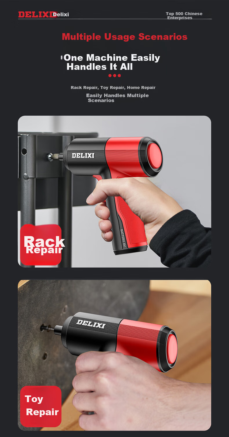 Delixi Electric Cordless Screwdriver Rechargeable Portable Mini Multifunctional Electric Drill Screwdriver Set for Home Use 42