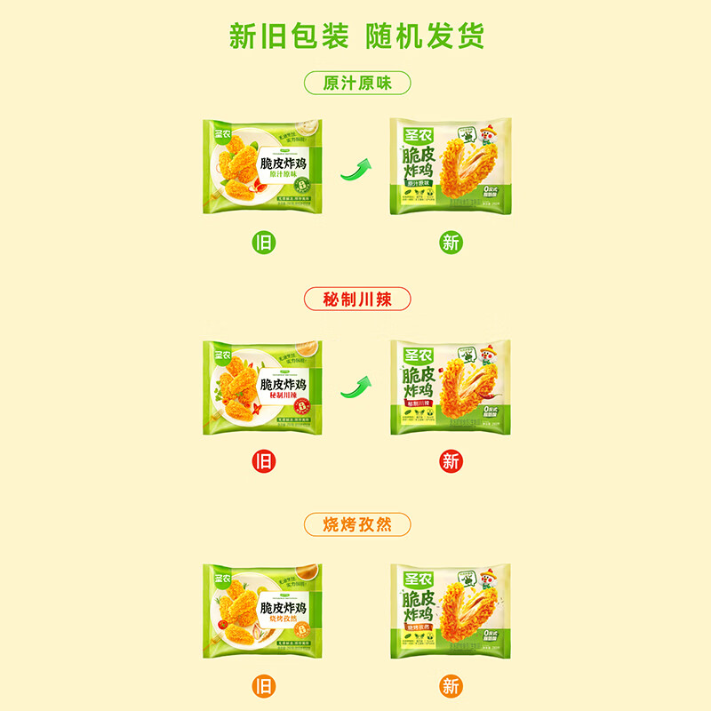 圣农脆皮炸鸡川辣味净重250g*3包 冷冻半成品裹粉炸鸡 空气炸锅食材