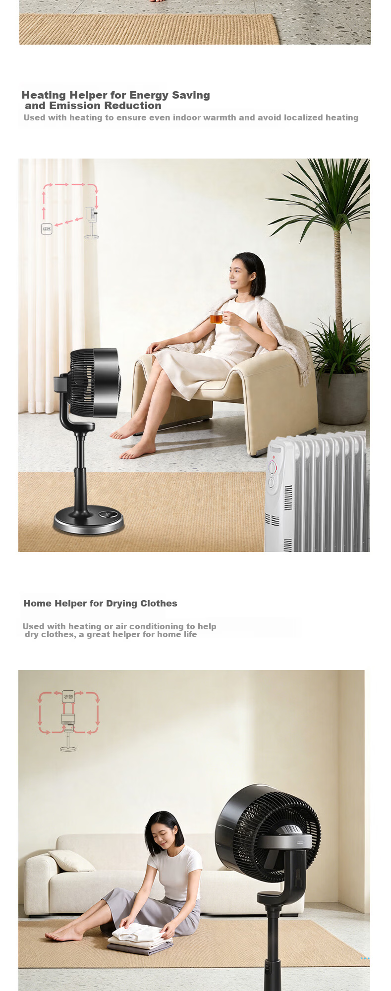 AIRMATE [Flagship Black Swan] 3D Auto Oscillating Air Circulation Fan Home Quiet Bedroom Energy Efficient DC Inverter Floor Fan FA23-RD33 6