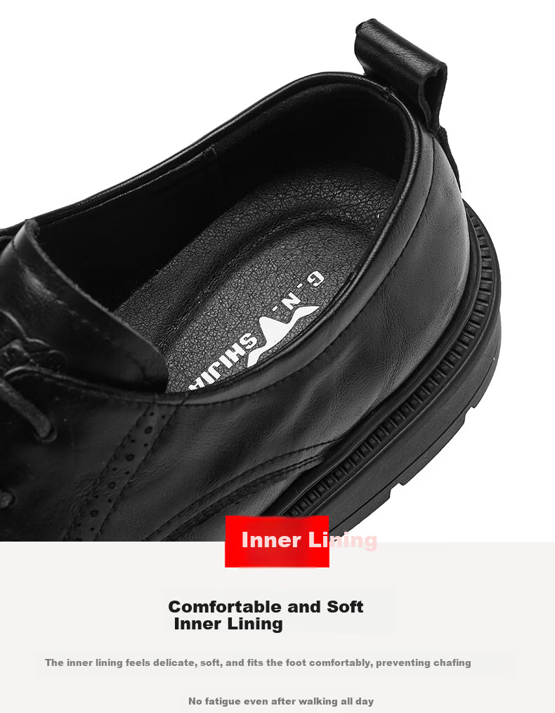 Bull Family New Men's Leather Shoes Business Casual British Style Spring Autumn Groom Wedding Formal Shoes 9