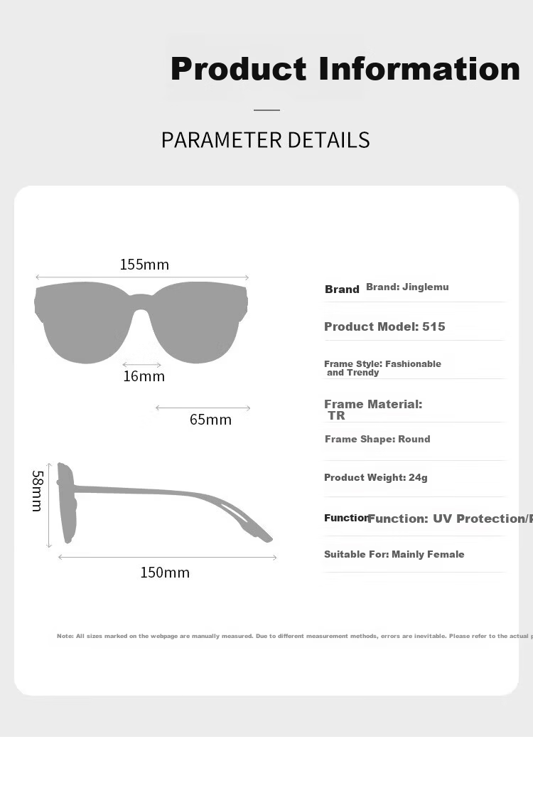 Jingleme 2026 New Polarized Clip-On Sunglasses for Women Prescription Driving UV Protection 8