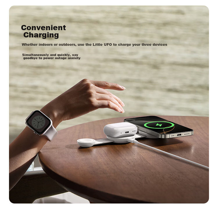 ANKER Anker UFO Wireless Charger 3-in-1 Foldable for iPhone 17 Pro Max Apple Watch AirPods White 13